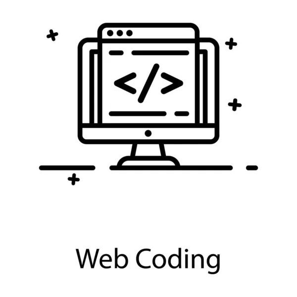 Editable Vector Estilo Moderno Icono Codificación Web — Archivo Imágenes Vectoriales