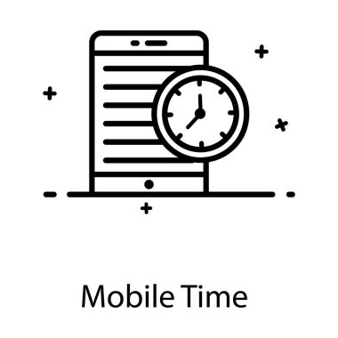 Akıllı telefonlu saat, düz simgede mobil saat