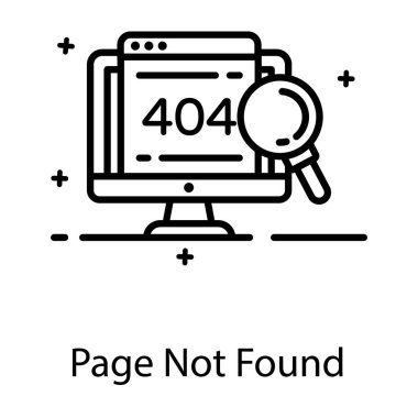 Sayfa bulunamadı, hata 404 'ün düz vektör tasarımı 