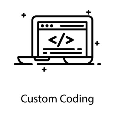 Özel kodlama simgesinin düzenlenebilir modern biçim vektörü
