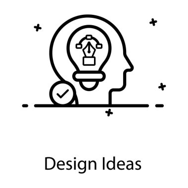 Düz vektör tasarımında tasarım fikri simgesi, ticari olarak kullanın 