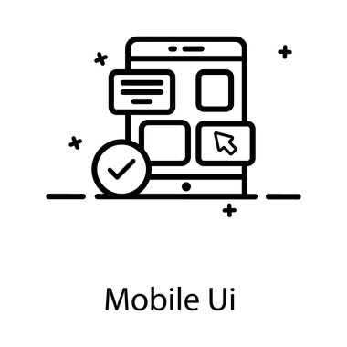 Mobil ui simgesinin modaya uygun düz vektör tasarımı