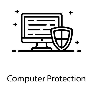Bilgisayar koruma vektörünü gösteren sistem simgesi 