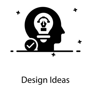 Düz vektör tasarımında tasarım fikri simgesi, ticari olarak kullanın 