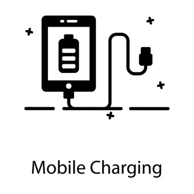 Cep telefonu içerisindeki pil mobil şarj simgesi