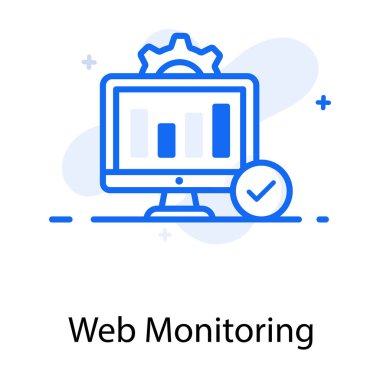 Vites ve ağ izleme simgesiyle içerideki çubuk çizelgesi