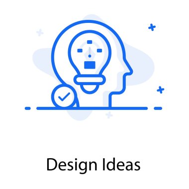 Düz vektör tasarımında tasarım fikri simgesi, ticari olarak kullanın 