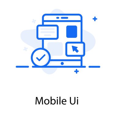 Mobil ui simgesinin modaya uygun düz vektör tasarımı