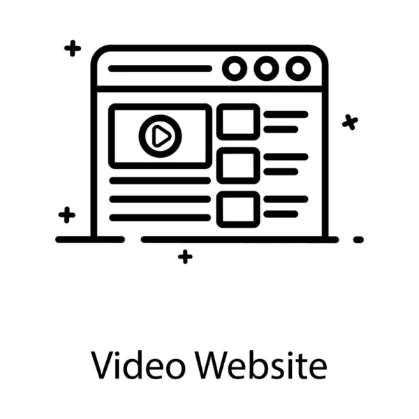 Video Website Symbol Flachen Editierbaren Vektordesign — Stockvektor