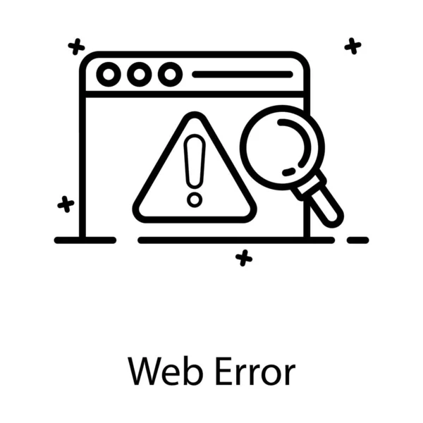 Signo Precaución Página Web Que Representa Diseño Plano Del Error — Vector de stock