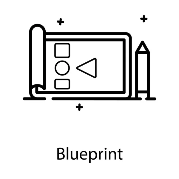 Algunas Herramientas Geométricas Con Una Carta Diseñada Gráficamente Que Simboliza — Vector de stock