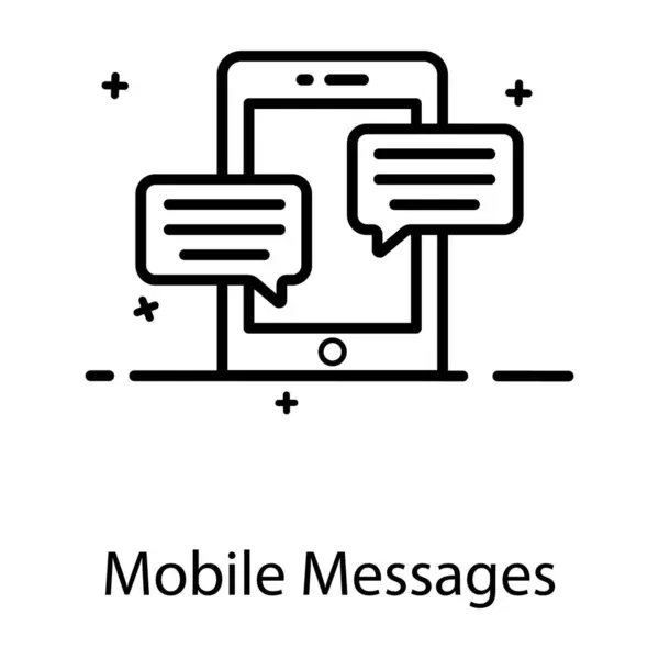 Bolle Chat All Interno Dello Smartphone Icona Del Messaggio Mobile — Vettoriale Stock