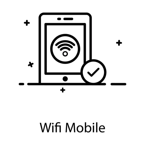 智能手机内的Wifi信号 移动无线网络图标的概念 — 图库矢量图片