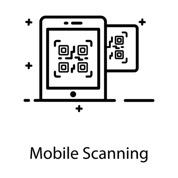 Código Dentro Del Teléfono Móvil Diseño Plano Del Icono Escaneo — Archivo Imágenes Vectoriales