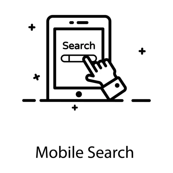 Ikone Der Mobilen Suche Flachen Vektor Design — Stockvektor