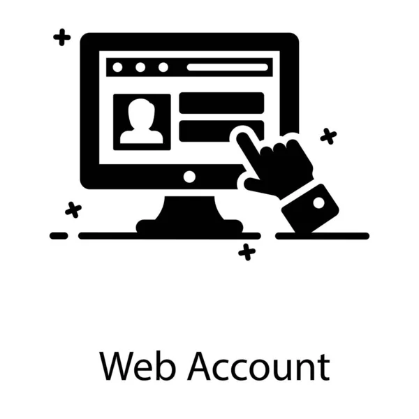 User Web Page Denoting Web Account Icon Flat Style — Stock Vector