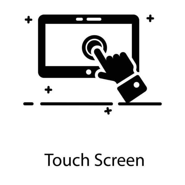 Концепция Указания Пальцами Плоский Стиль Иконки Сенсорного Экрана — стоковый вектор