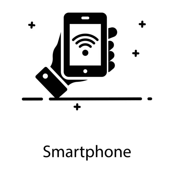 Беспроводные Сигналы Внутри Смартфона Концепция Иконки Мобильного — стоковый вектор