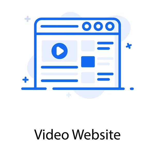 Video Website Symbol Flachen Editierbaren Vektordesign — Stockvektor