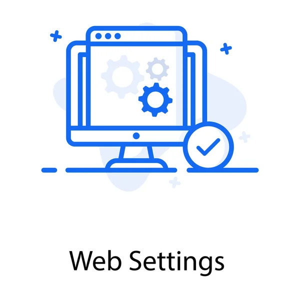 Ícone Engrenagens Página Web Mostrando Vetor Configuração Web — Vetor de Stock