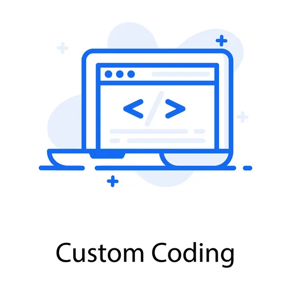 Editable Vector Estilo Moderno Icono Codificación Personalizada — Archivo Imágenes Vectoriales