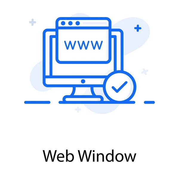 Pesquisando Ícone Navegador Web Estilo Plano Vetor Janela Web — Vetor de Stock