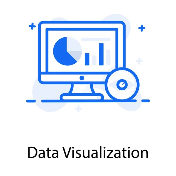 Online Analytics Δεδομένων Επίπεδη Σχεδίαση Εικονιδίου Οπτικοποίησης Δεδομένων — Διανυσματικό Αρχείο