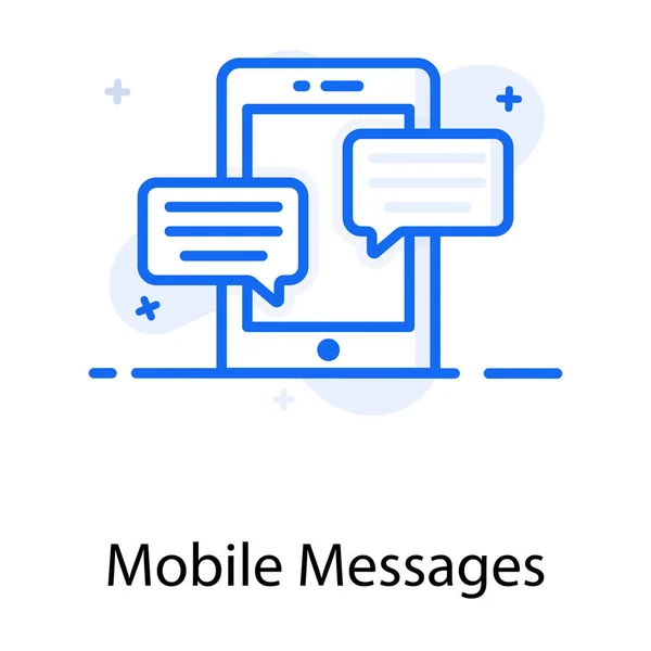 Chatové Bubliny Uvnitř Smartphonu Ikona Mobilní Zprávy — Stockový vektor