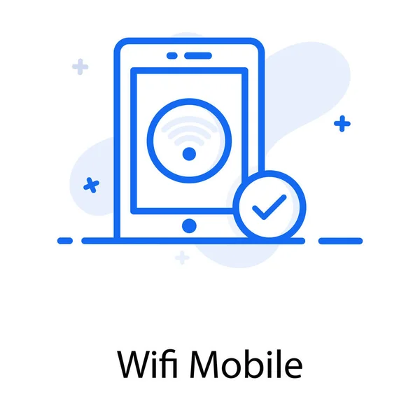 Wifi Signalen Smartphone Concept Van Mobiel Wifi Icoon — Stockvector
