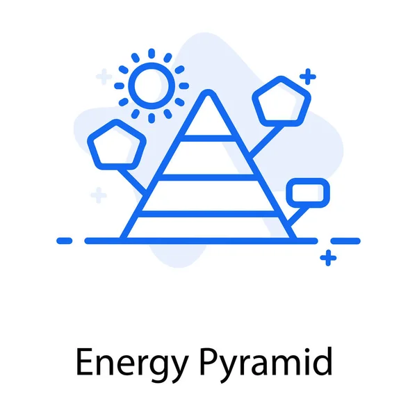 Diseño Vectores Planos Editables Icono Pirámide Energía — Vector de stock