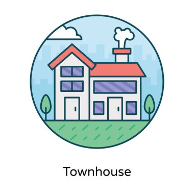 Kırsal kesimde bir bina, konak ikonu.