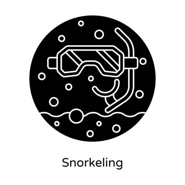 Şnorkelle yüzme, sualtı dalış ekipmanları ikonu