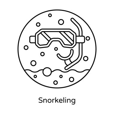 Şnorkelle yüzme, sualtı dalış ekipmanları ikonu