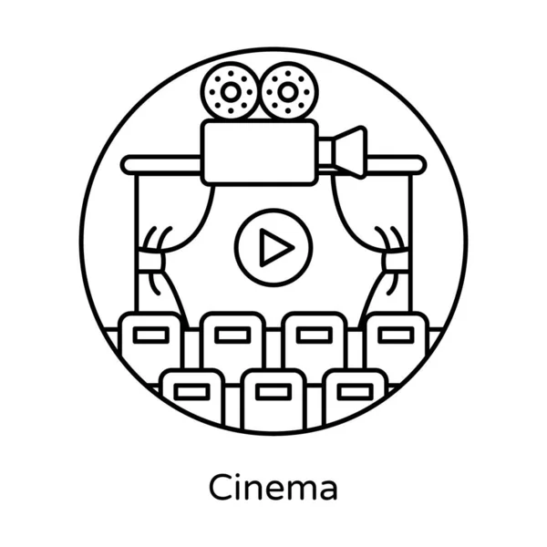 Une Icône Cinéma Design Plat Salle Cinéma — Image vectorielle