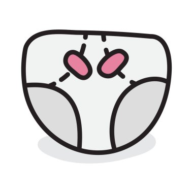 Kundaklama giysileri, düz vektör tasarımının bez simgesi 