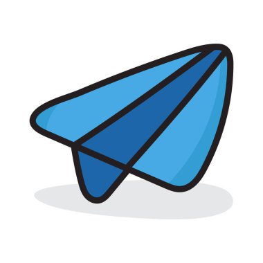 Kağıt düzlem simgesi, e-posta konseptini modern düz şekilde gönder 