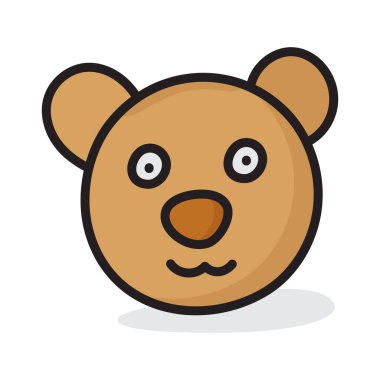 Oyuncak bebek oyuncağı, oyuncak ayı vektör tasarımının düz simgesi. 