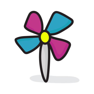 Çocuk oyuncağı, fırıldak simgesi tasarımı. 