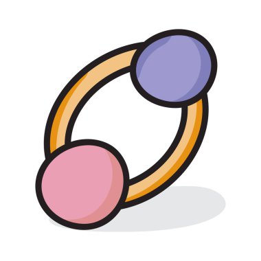 Emziğin düz vektör tasarımı, bebek bağlama simgesi.