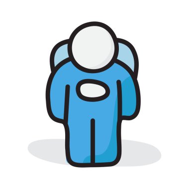 Uzay kaşifinin modaya uygun karalama biçimi simgesi