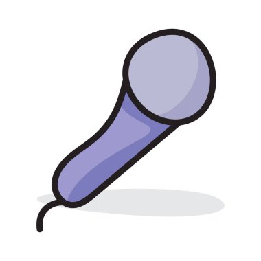 Düz dizaynlı mikrofon simgesi, bir dönüştürücü aygıt vektörü 