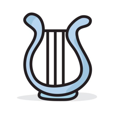 Yunan müzik aleti, arp vektör tasarımı ikonu 