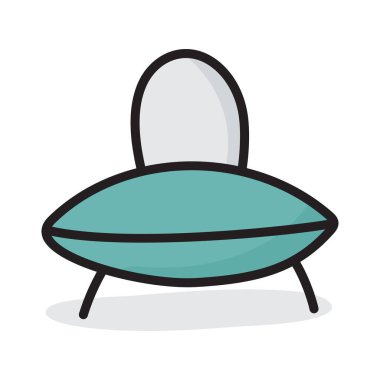Uzay kapsülünün düz çizgi tasarımı, UFO simgesi