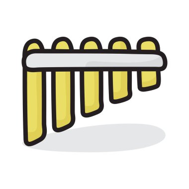 Çıngıraklı perküsyon enstrümanı, marimba vektör tasarımının düz simgesi