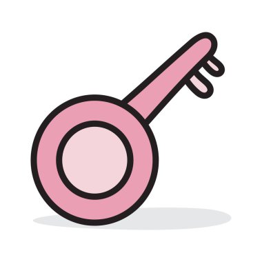 Koparılan sicim enstrümanı, banjo vektör tasarımının düz simgesi 