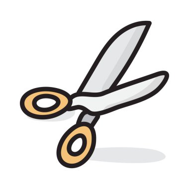 Kesmek için makas için bir çift, düz düzenlenebilir tasarım