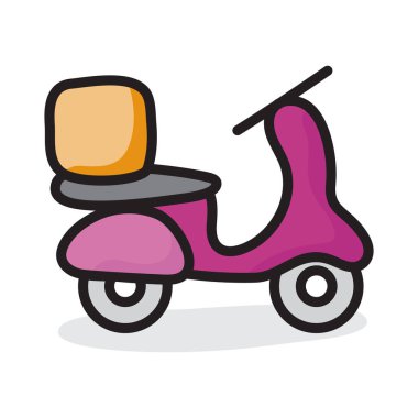 Modern vektör tasarımında scooter dağıtım simgesi