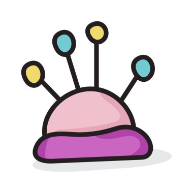 İğne desenli, küçük, doldurulmuş bir yastık.