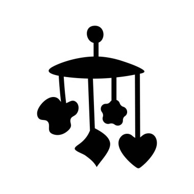 Bebek beşiği dekorasyon aksesuarları, beşiklerin düz simgesi 