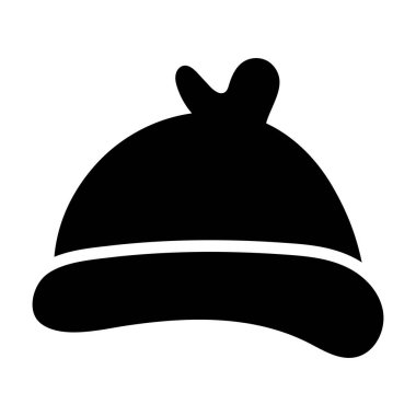 Kış başörtüsü, beanie simgesi düz stil. 